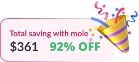 box showing percentage you saved